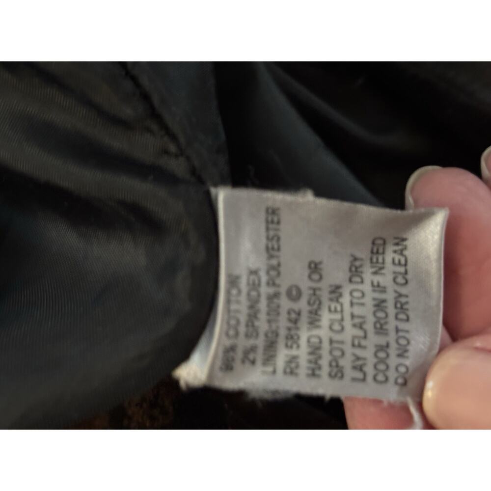 Anthracite Black with Brown Flocked Floral Scroll Burnout Jacket, Size 16 - Picture 6 of 6